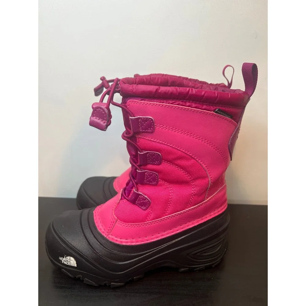 The North Face Alpenglow Winter Boots Pink Waterproof Insulated Little Girl Sz 2